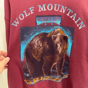 Vintage 90s Wolf Mountain Wilderness Supply Grizzly Crewneck Sweatshirt M READ